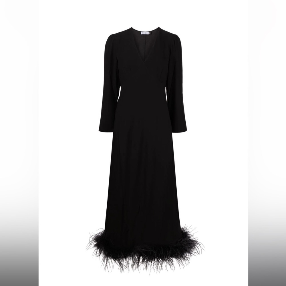 BRAND NEW - WORE 2 hours, Rixo Maya feathered dress